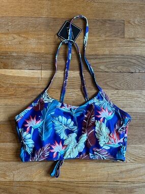Zaful Multicolor Tropical Print Bikini Top